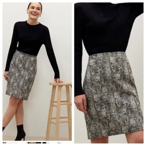MM LaFleur Black Cream The Noho Pencil Skirt in Crackle